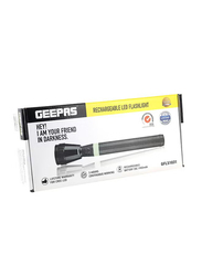Geepas Rechargeable LED Flashlight, GFL51031N, Black/White