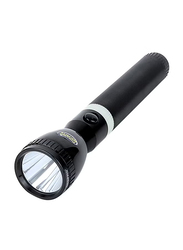 Geepas Rechargeable LED Flashlight 287mm- Hyper Bright White, GFL3801, Black
