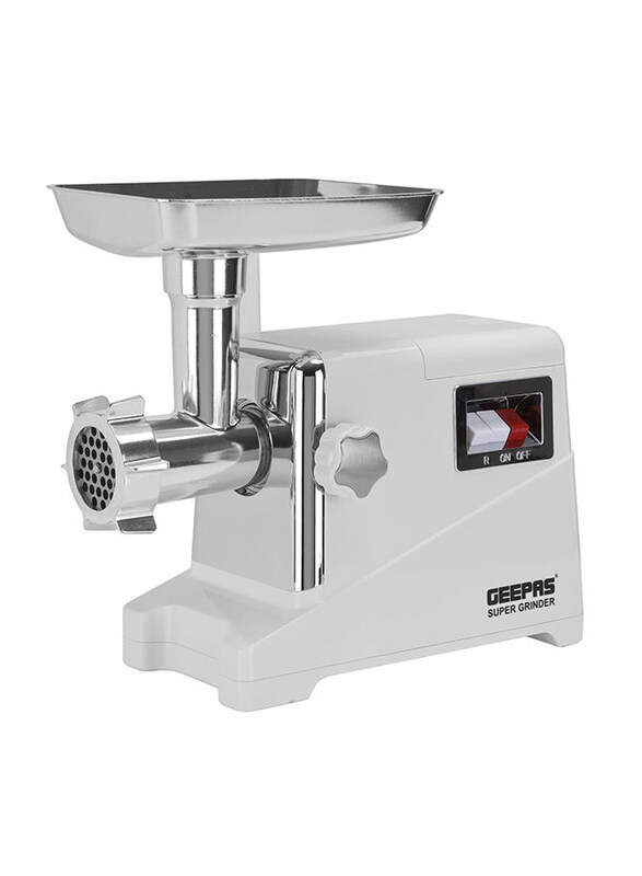 

Geepas Metal Gear Meat Grinder with Reverse Function, 1600W, GMG1911, White