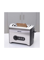 Geepas 2 Slice Toaster Stainless Steel Bread Toaster With High Lift Lever, 900W, Gbt6152, Silver/Black