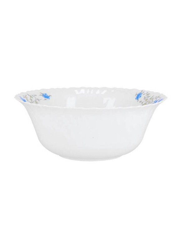 

Royalford 8-inch Floral Printed Opal Soup Bowl, RF5685, White/Blue