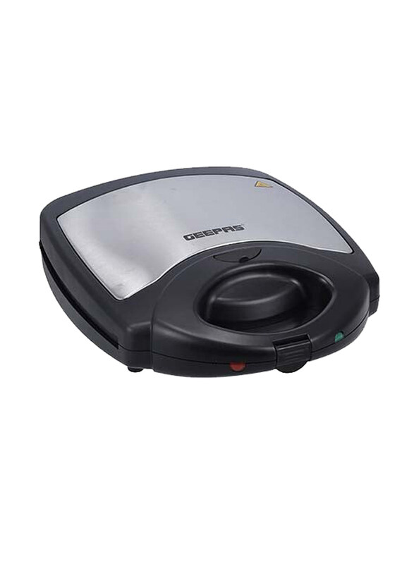 

Geepas 3-in-1 Portable Non-Stick Detachable Grill & Waffle with Samosa Maker, 1400W, GGM36534, Black/Silver