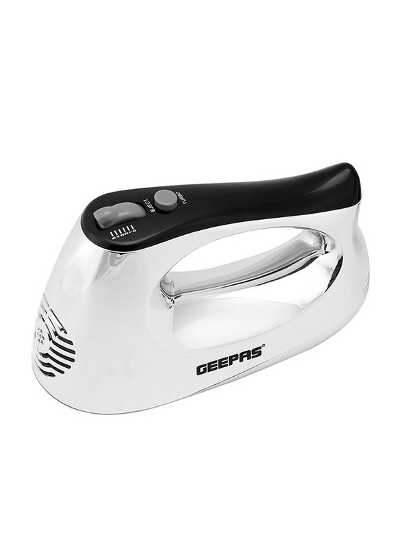 Geepas 5 Speed Function With Turbo Hand Mixer, 200W, Ghm6127, Silver/Black