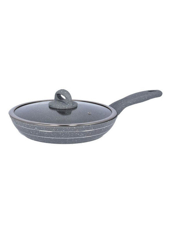 

Royalford 28cm Granite Coated Frypan with Lid, RF9954, 11.5x28.5x47.5 cm, Grey