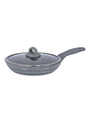Royalford 28cm Granite Coated Frypan with Lid, RF9954, 11.5x28.5x47.5 cm, Grey