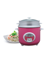 Geepas Deluxe Stainless Steel Ricer Cooker, Grc4329, Pink/Silver