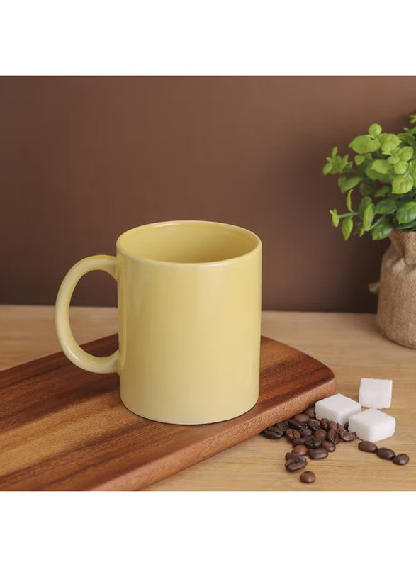 Royalford 325ml Stonware Coffee Mug, RF10103, Yellow