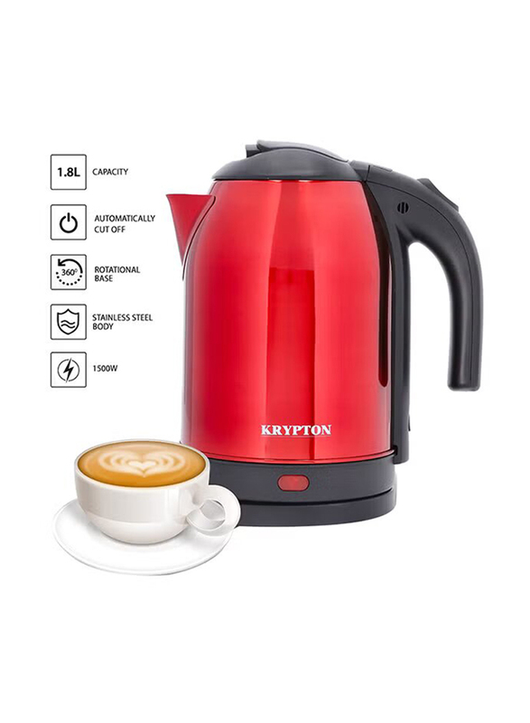 

Krypton 1.8L Stainless Steel Kettle, 1500W, KNK5272, Red