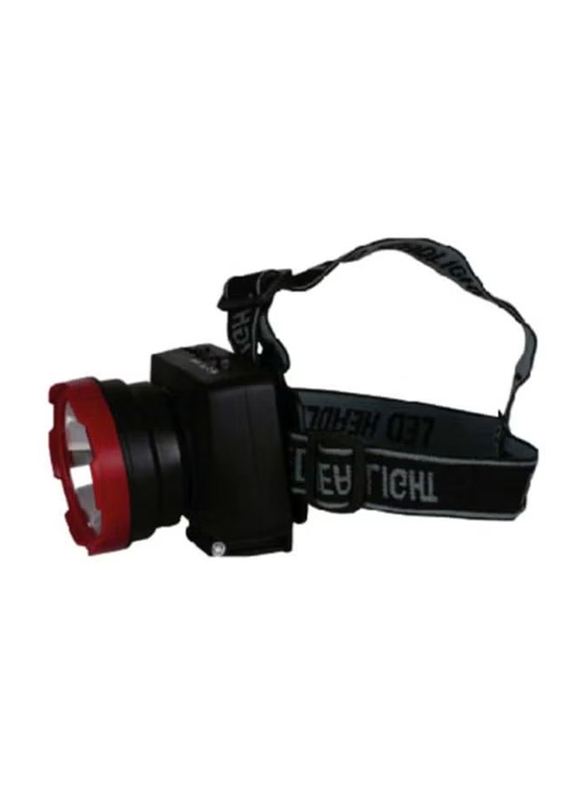 Geepas Rechargeable LED Headlight, GHL5574, Black/Red