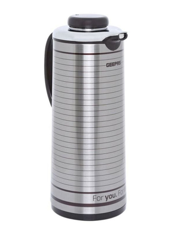 

Geepas 1.9 Ltr Stainless Steel Vacuum Flask, GVF5261, Silver/Black