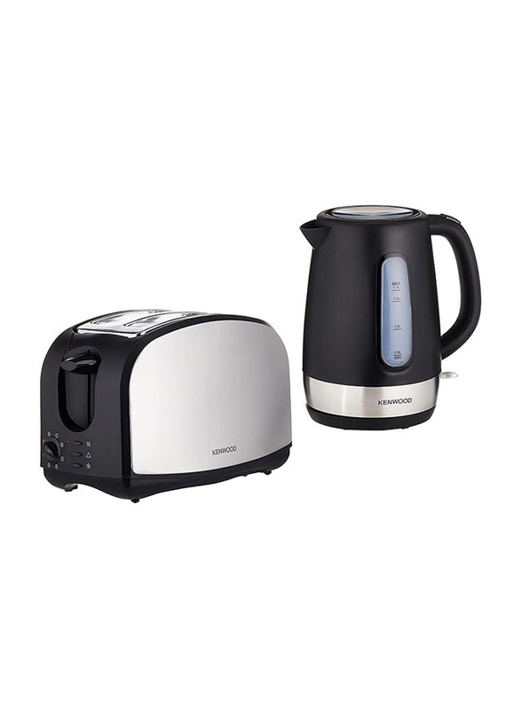 

Kenwood 1.7L Electric Plastic Kettle & 2 Slice Bread Toaster, 2200W, Tcm01.aobk - Zjp01.aobk, Silver/Black