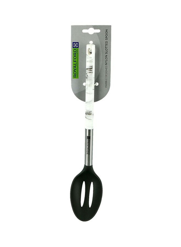 

Royalford 8cm Marble Designed Slotted Spoon, RF9541, White/Black/Silver