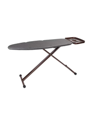 Royalford Portable Ergo-Wide Pro Ironing Board with Steam Iron Rest and Heat Resistant Metallic Cover, 162 x 43 x 96cm, RF9654, Brown