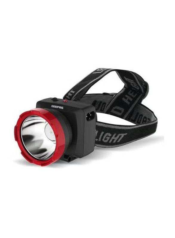 Geepas Rechargeable LED Headlight, GHL5574, Black/Red