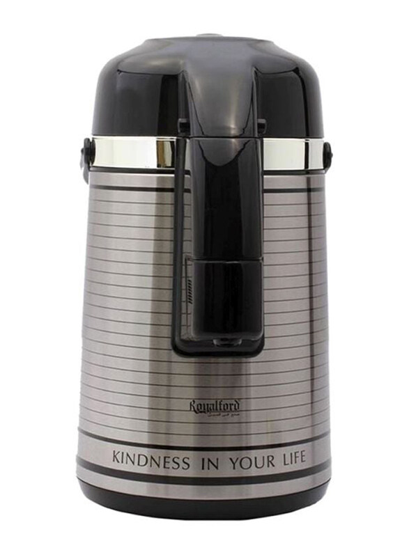 

Royalford 2.5 Ltr Insulated Vacuum Flask, RF6276, Silver/Black