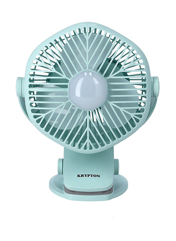 Krypton Rechargeable Mini Fan with LED Light, KNF5405, Light Green