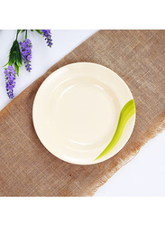Royalford 9-inch Melamine Dinner Plate, Beige/Green