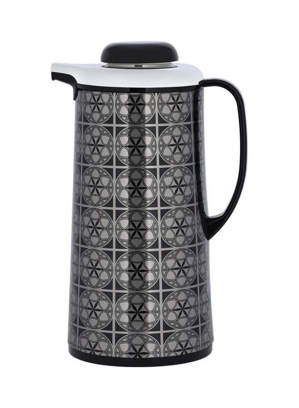 

Delcasa 1 Ltr Stainless Steel Vaccum Flask, 14.5 x 14.5 x 26cm, Black/Grey