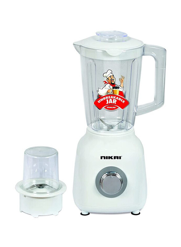 

Nikai 1.5L Blender And Grinder with Jar, NB1700T4, White