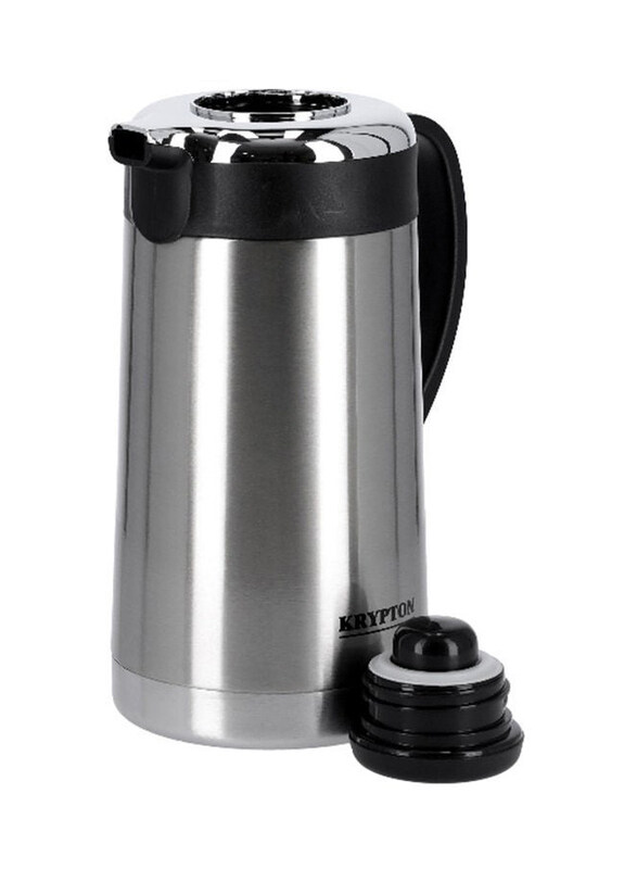

Krypton 1.9 Ltr Attractive Flask with Lid, 12 x 12 x 35cm, Silver/Black