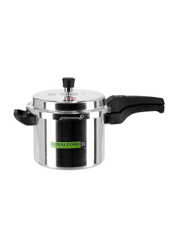 

Royalford 5 Ltr Induction Base Heavy-Duty Pressure Cooker with Lid, RF9751, Silver