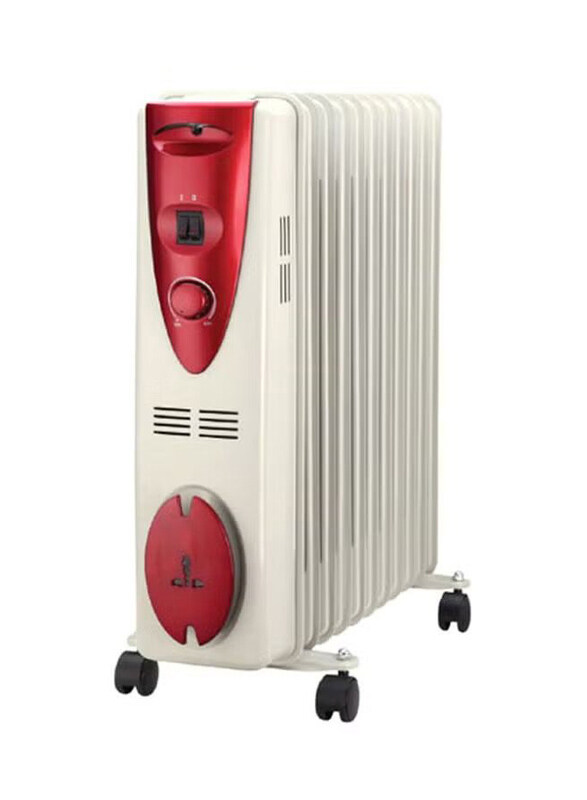 

Geepas Oil Filled Heater, 2000W, GRH28501, White/Red