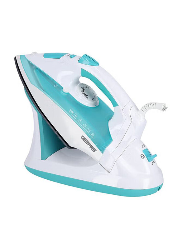 

Geepas Ceramic Soleplate Self Cleaning Function Wet/Dry Steam Iron, 2400W, GSI24015, Green/White