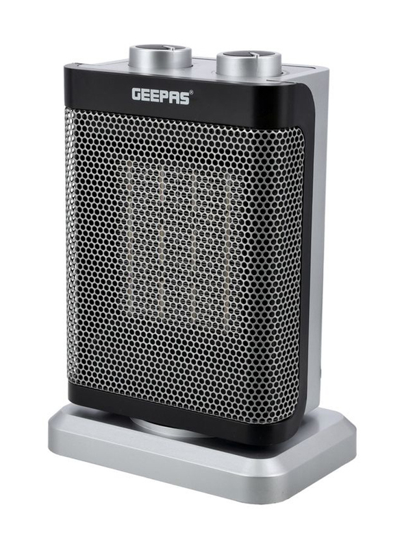 Geepas Ptc Fan Heater, 1500W, GRH28529, Black/Silver