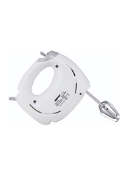 Geepas 2 Beaters and 2 Dough Hooks Hand Mixer, 200W, Ghm9899, White