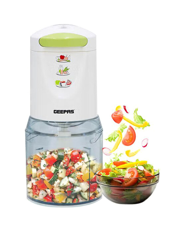 

Geepas 0.5L Mini Food Processor with 2 Speed Function, 400W, GC5477, White/Clear/Green