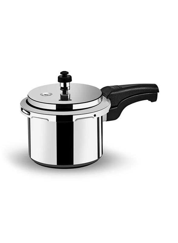Royalford 3 Ltr Induction Base Heavy-Duty Pressure Cooker with Lid, RF9750, Silver