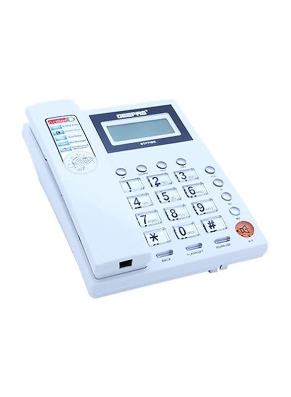 Geepas Caller ID Telephone with 3-Mode IDD Key Lock, White/Black/Grey