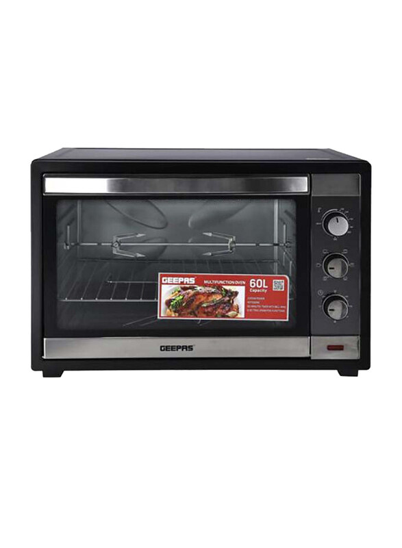 

Geepas 60L Electric Oven with Rotisserie Function, 2000W, GO4459N, Black