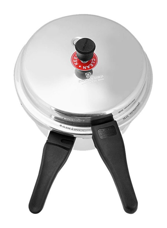 Royalford 2-Piece Aluminium Pressure Cooker Set, RF8428, Silver/Black