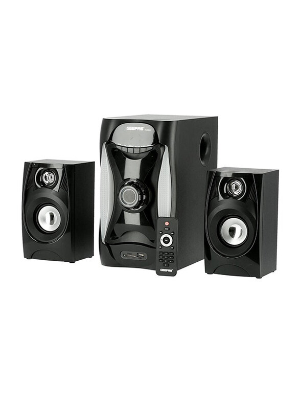 

Geepas 2.1 Channel Multimedia Speaker System, GMS8597, Black/Silver