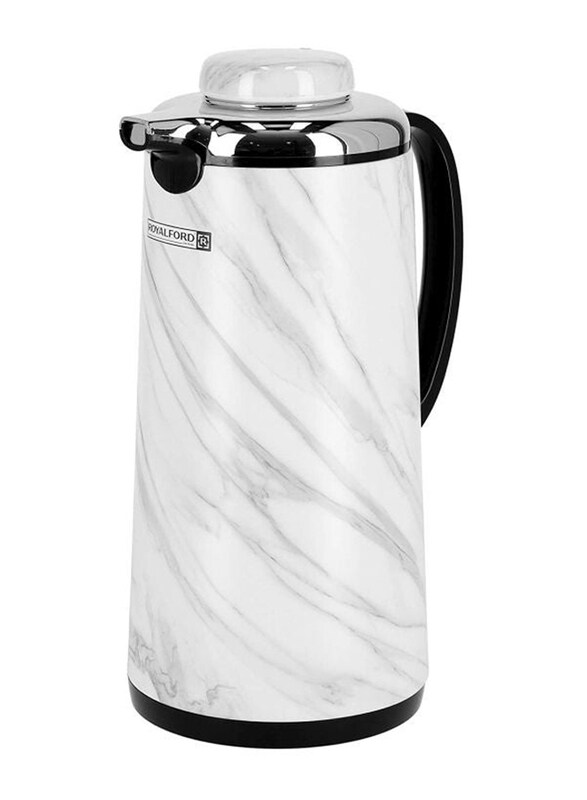 

Royalford 1.9 Ltr Double Wall Marble Designed Vacuum Flask, White/Silver