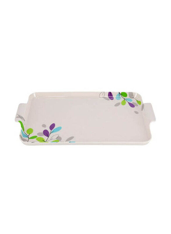 

Royalford Melamine Serving Tray, 49.5 x 32.7 x 1.8cm, White/Blue/Green
