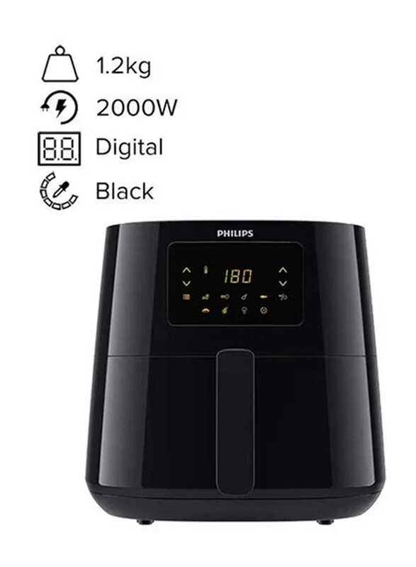 

Philips 6.2L Essential XL Air Fryer, 2000W, HD9270/90/91, Black