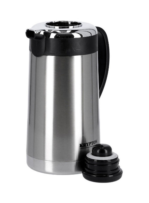 

Krypton 1.6 Ltr Attractive Flask with Lid, KNVF6100, Silver/Black