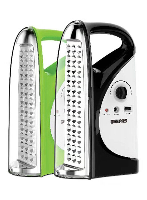 

Geepas 2-Piece Attractive Emergency Lantern, Black/Green