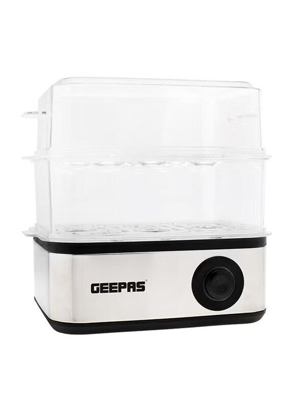 

Geepas 16 Eggs Premium Electric Egg Boiler with Poacher and Omelette Maker Bowl, 500W, GEB63019UK, White/Clear