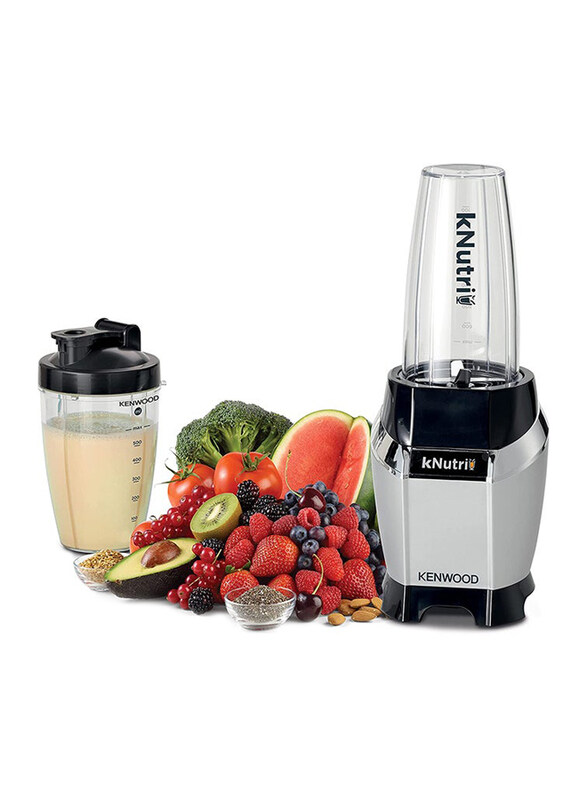 

Kenwood 700ml Personal Blender Smoothie Maker with Triton Smoothie 2 Go Bottle & Lid with Ice Crush Function, 600W, BSP70.180SI, Silver