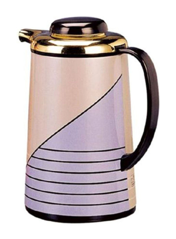Royalford 1 Ltr Attractive Vacuum Flask, 16 x 27 x 13cm, Purple/Gold