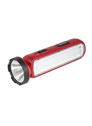 Geepas Rechargeable LED Torch With Emergency Lantern, GFL4663, Red/White/Black