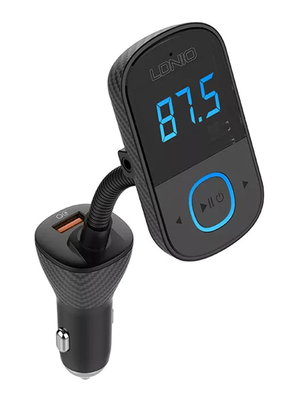 Ldnio Bluetooth FM Transmitter Fast Car Charger Black