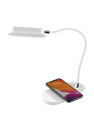 Momax Warm/Cool/Natural White Q-LED Flex Mini Lamp with QL5D Wireless Charger, White