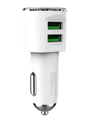 Ldnio Universal Dual USB Port Car Charger, White