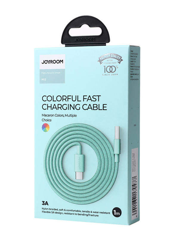Joy Room 2-Meter Fast Charging & Data Transmission Lightning Cable, USB Type A to Lightning for Apple Devices, S-2030M13, Green