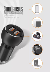 Ldnio Universal Dual USB Port Car Charger, Black/Grey