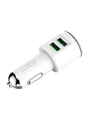 Ldnio Universal Dual USB Port Car Charger, White